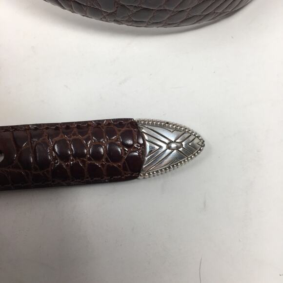 Fossil Brown Leather Silver Embellished Belt 36 main image 4